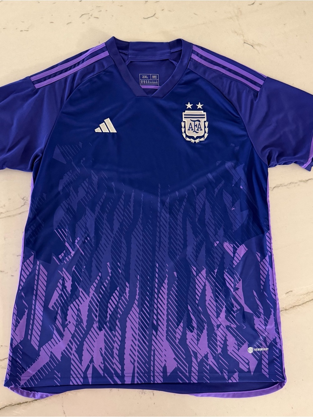 Adidas AFA Argentina 2022 World Cup Away Soccer Jersey Purple Men Size 2XL Slim